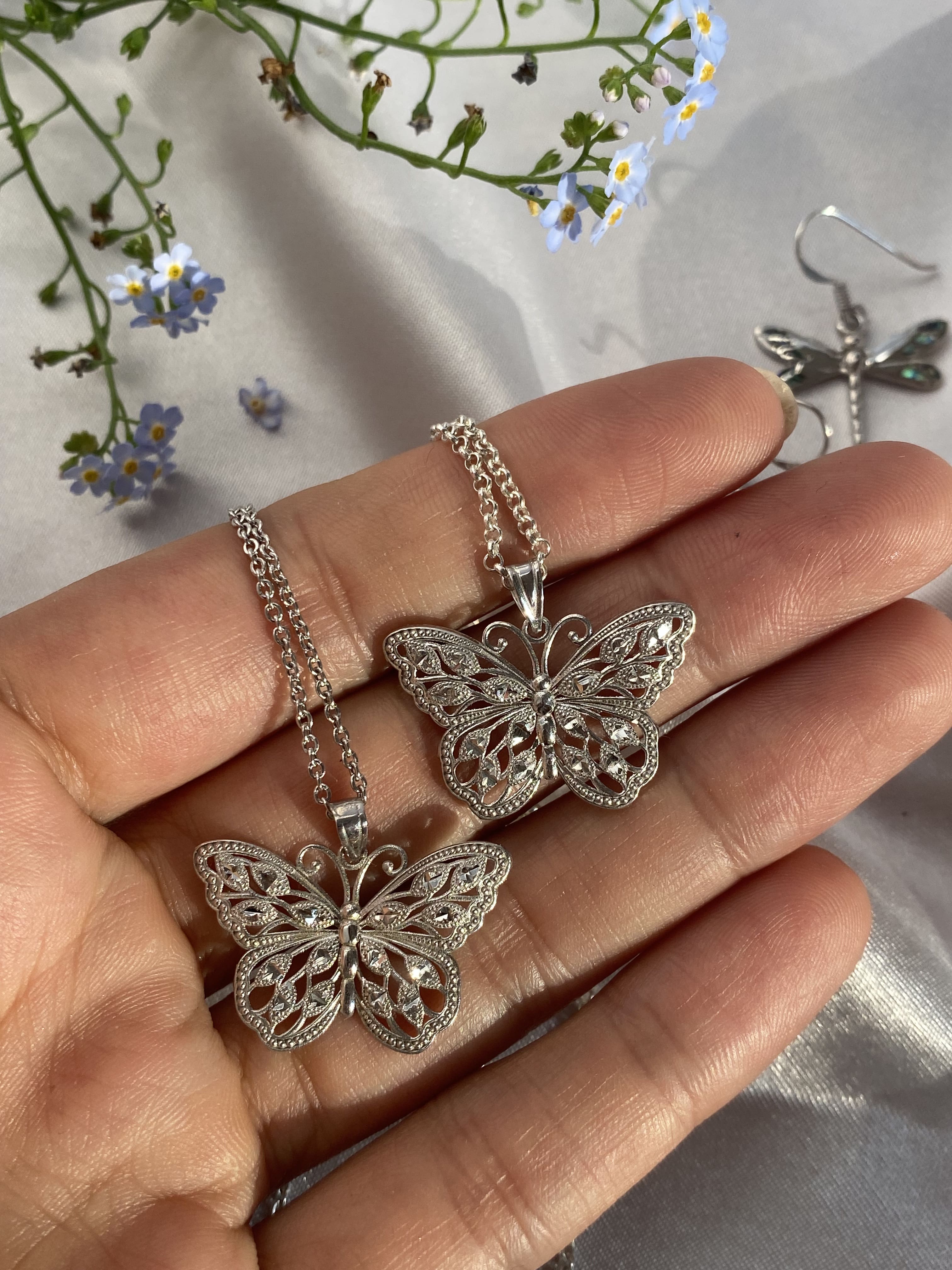 Silver Butterfly Necklace – Inayat Diamonds